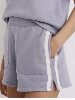 Madewell Lilac Shorts with Cream Stripes
